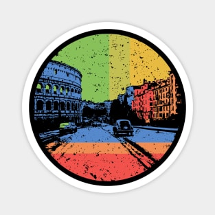 Vintage Rome Cityscape – Retro Italian Landmark Art Magnet